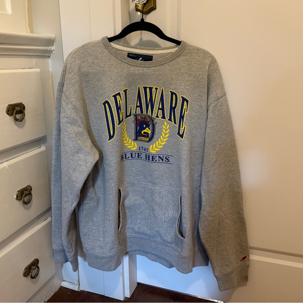 Delaware Blue Hens Gray Crewneck Sweatshirt